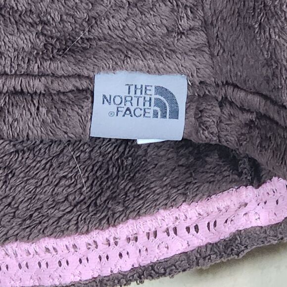 North Face Jacket Womens Large brown pink‎ 1/4 Zip Sherpa Texture Fleece Fuzzy - Picture 2 of 12